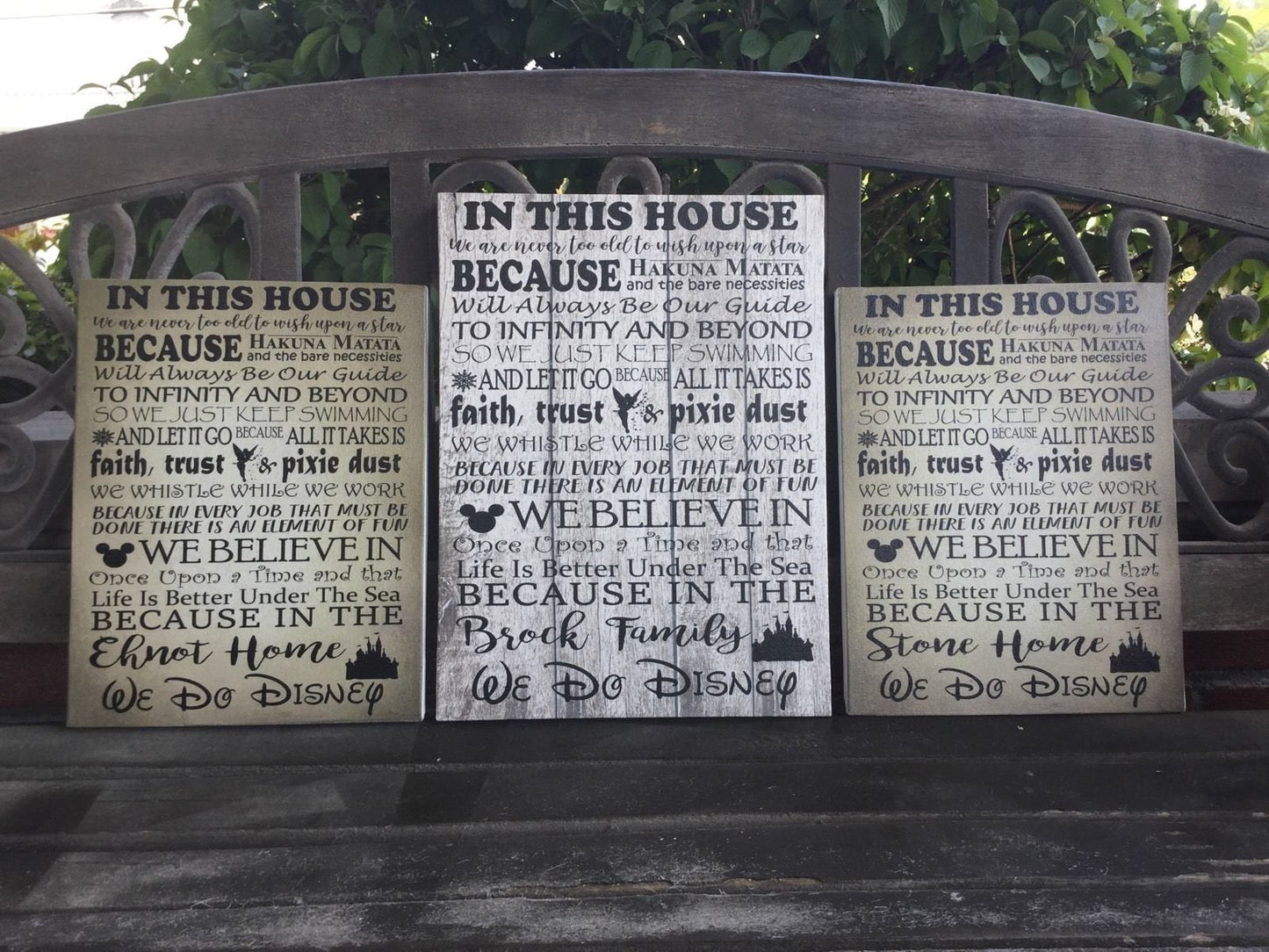 Disney Themed Wall Decor, Wedding or Were Going To Disney Gift, We Do Disney, In This House, Custom Canvas, Personalized With Family Name, First Trip, Memories, Quotes
