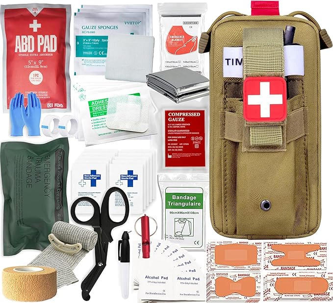 VVIITOP Med Kit Trauma Kit Bleeding Contral Pack, Emergency Survival First Aid Kits EMT IFAK Medical Kit for Severe Bleedi...