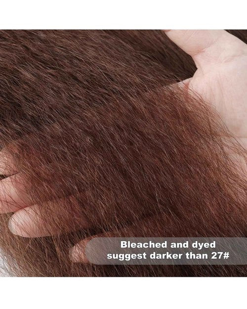 Human Hair Bundles Kinky Straight, 14 16 18 Inch 100% Remy Human Hair 3 Bundles Yaki Straight Hair Bundles