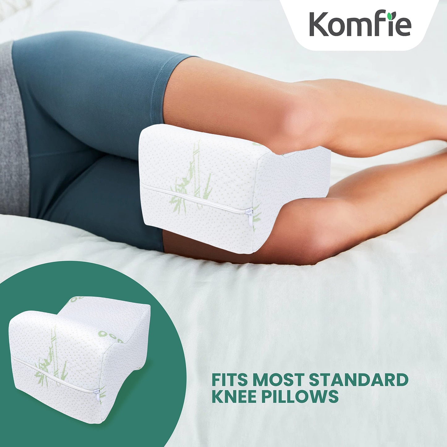 2-Pack Replacement Knee Pillow Covers - Washable Replacement Leg Pillowcase - Cooling Breathable Soft Leg Pillowcases - Replacement Covers for Knee Pillows - Universal Fit