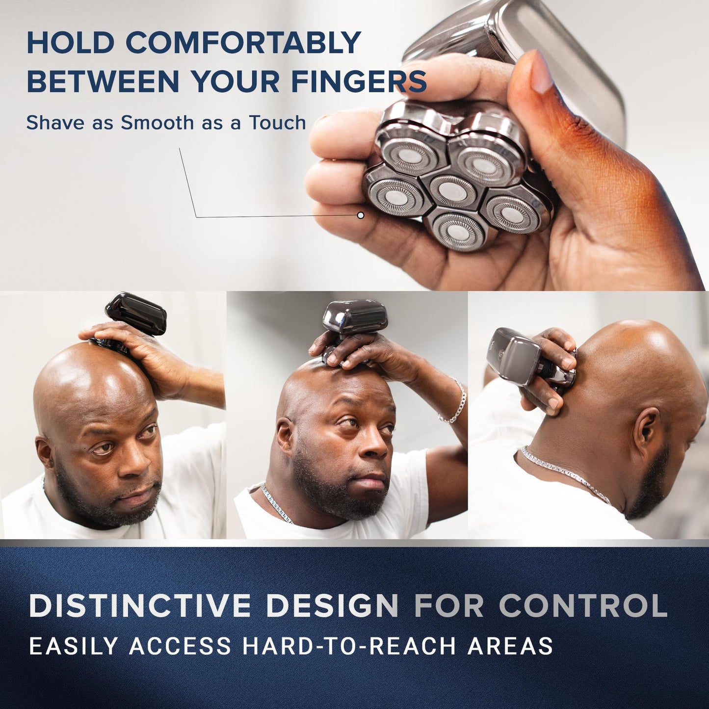 Electric Head Shaver For Bald Men: Waterproof Cordless Electric Razor For Bald Head & Hair Shaving - Close Shave, Skin-Friendly,