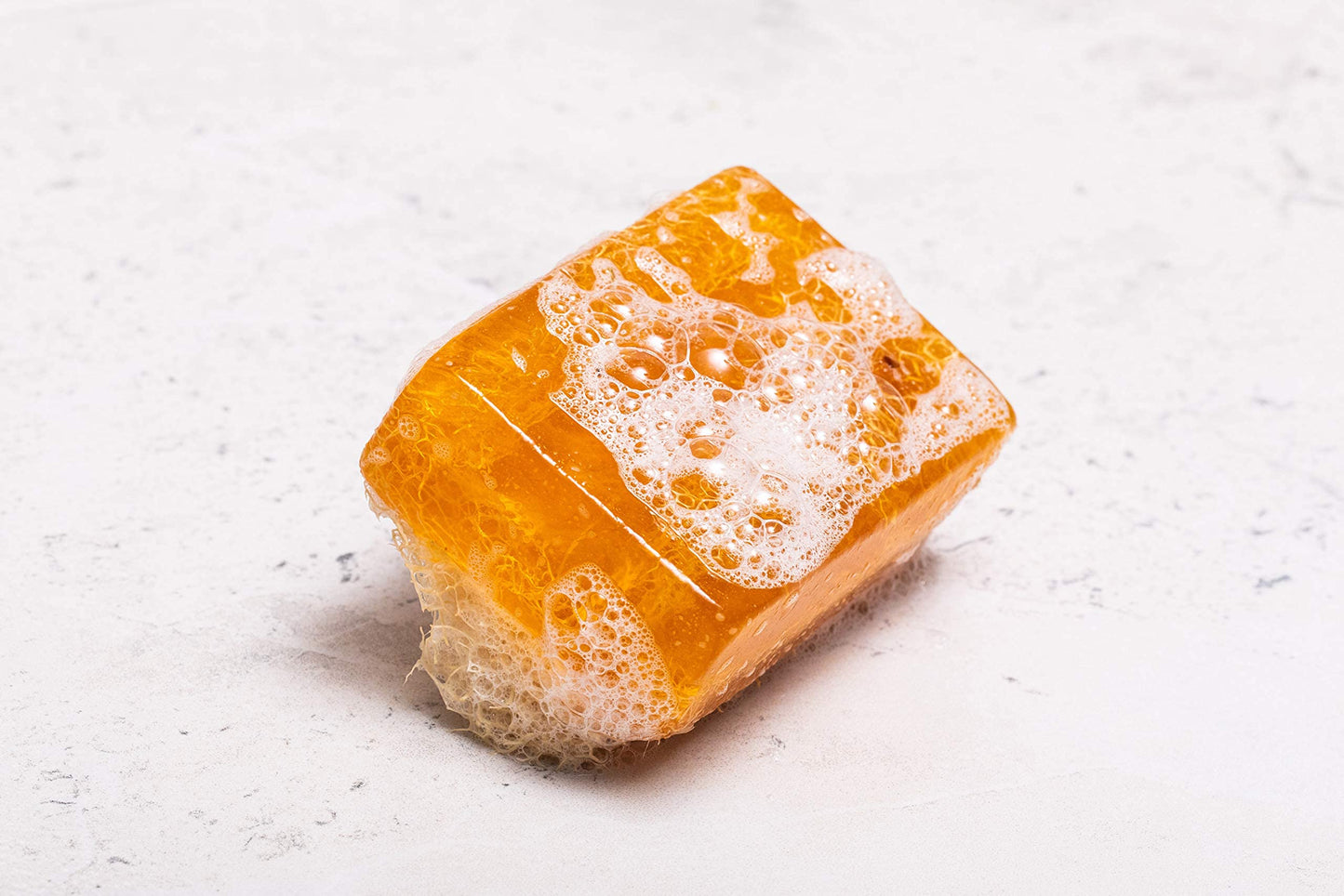 SABUN CO. Lemon Soap - Lemon Oil Loofah Soap - Natural, Handmade, Moisturizing, Exfoliating Luffa Soap | Face & Body Scrub Bar |