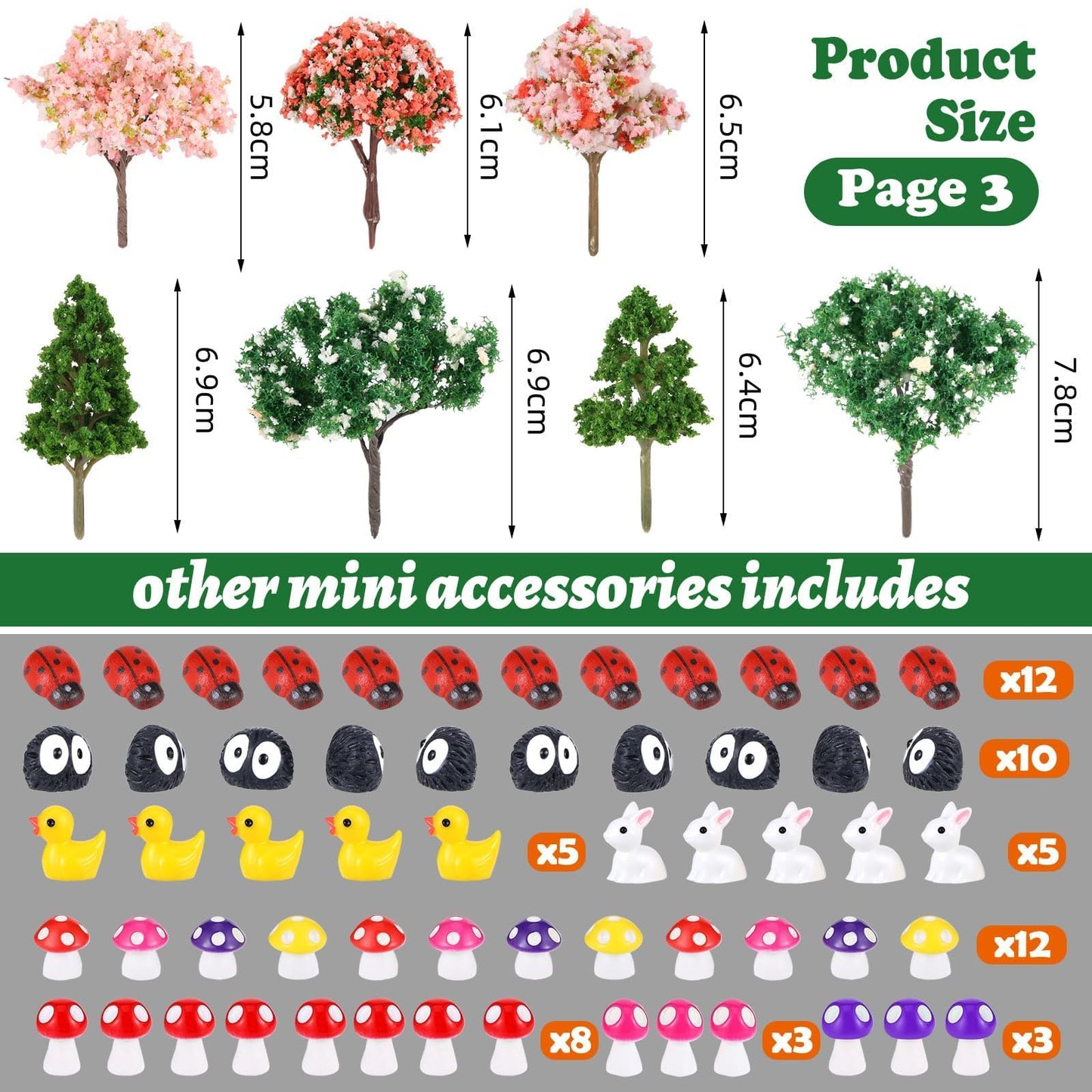 HIYZI 109 Pcs Fairy Garden Accessories Fairy Garden Kit Miniature Fairy Figurines Accessories Fairy Animals Decor Outdoor for DIY Dollhouse
