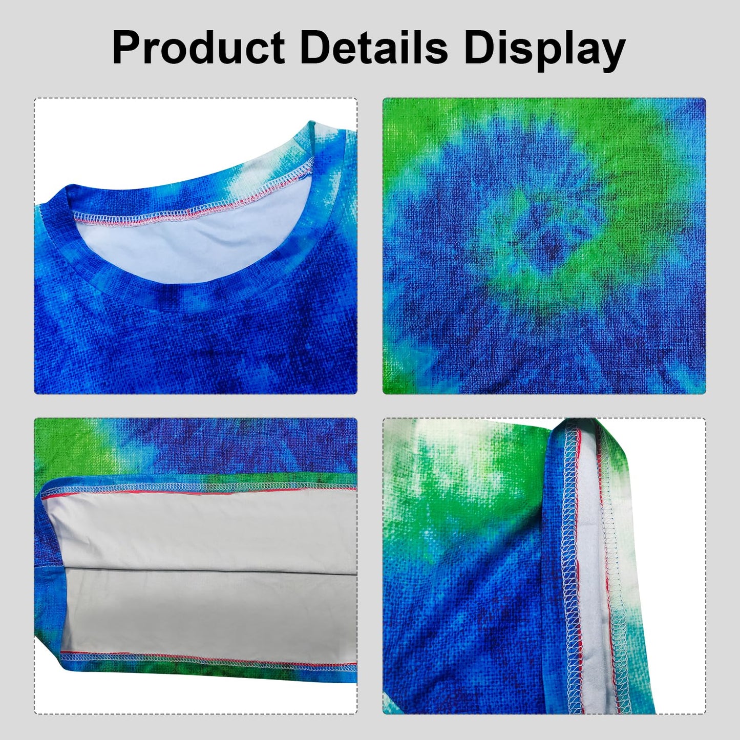 ATAMET Hippie Costume for Men Women 60s and 70s colorful T-shirt (Blue, X-Large)