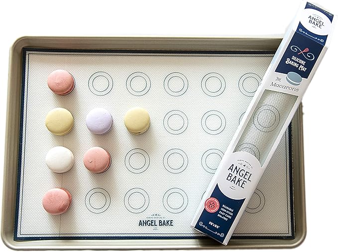 Silicone Baking Mat Set for Macarons – Non-Stick, Reusable, Food-Safe Baking Mats for Cookies, Pastries, and More – Perfect for Baking Sheets and Ovens – Pack of 2, 16.5" x 11.6"