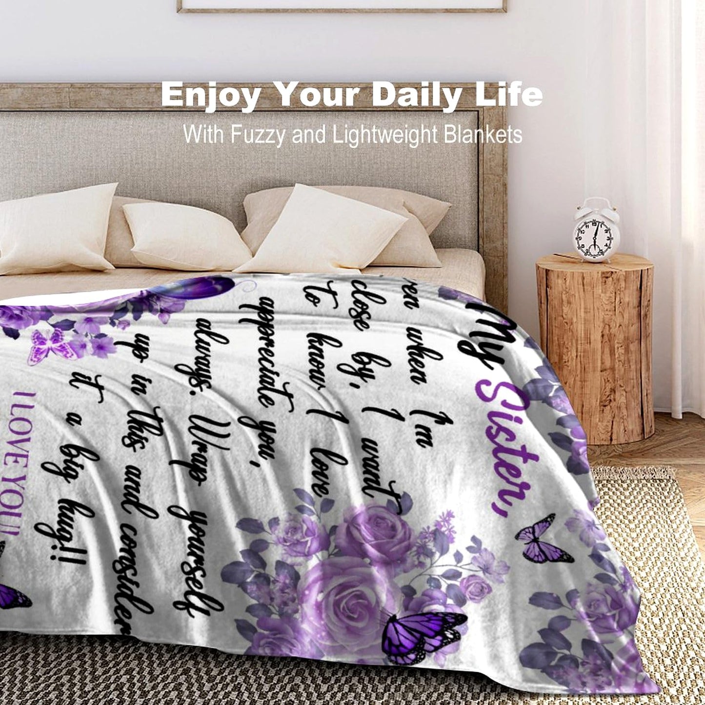 Sister Gifts Blanket from Sister Super Soft Flannel Throw Blankets for Birthday/Mothers Day 50"X40"