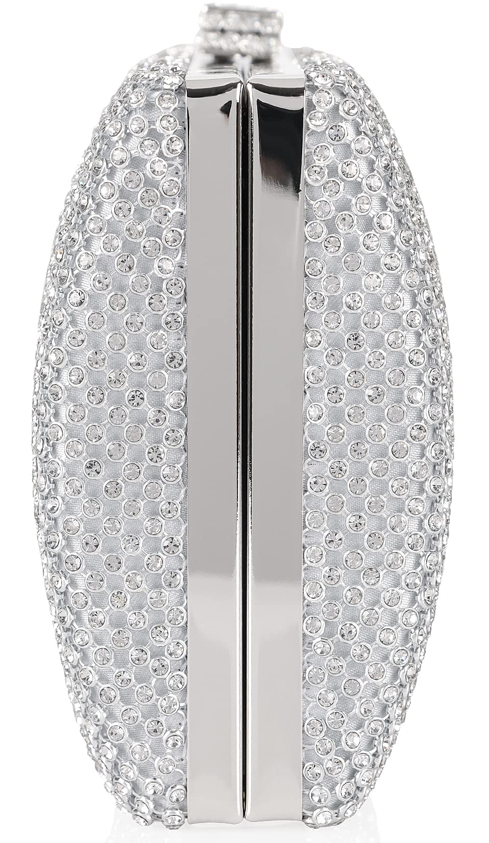 Venoline Rhinestone Purse Women’s Crystal Evening Handbags Sparkling Clutch Purse for Party Prom Wedding bag Silver