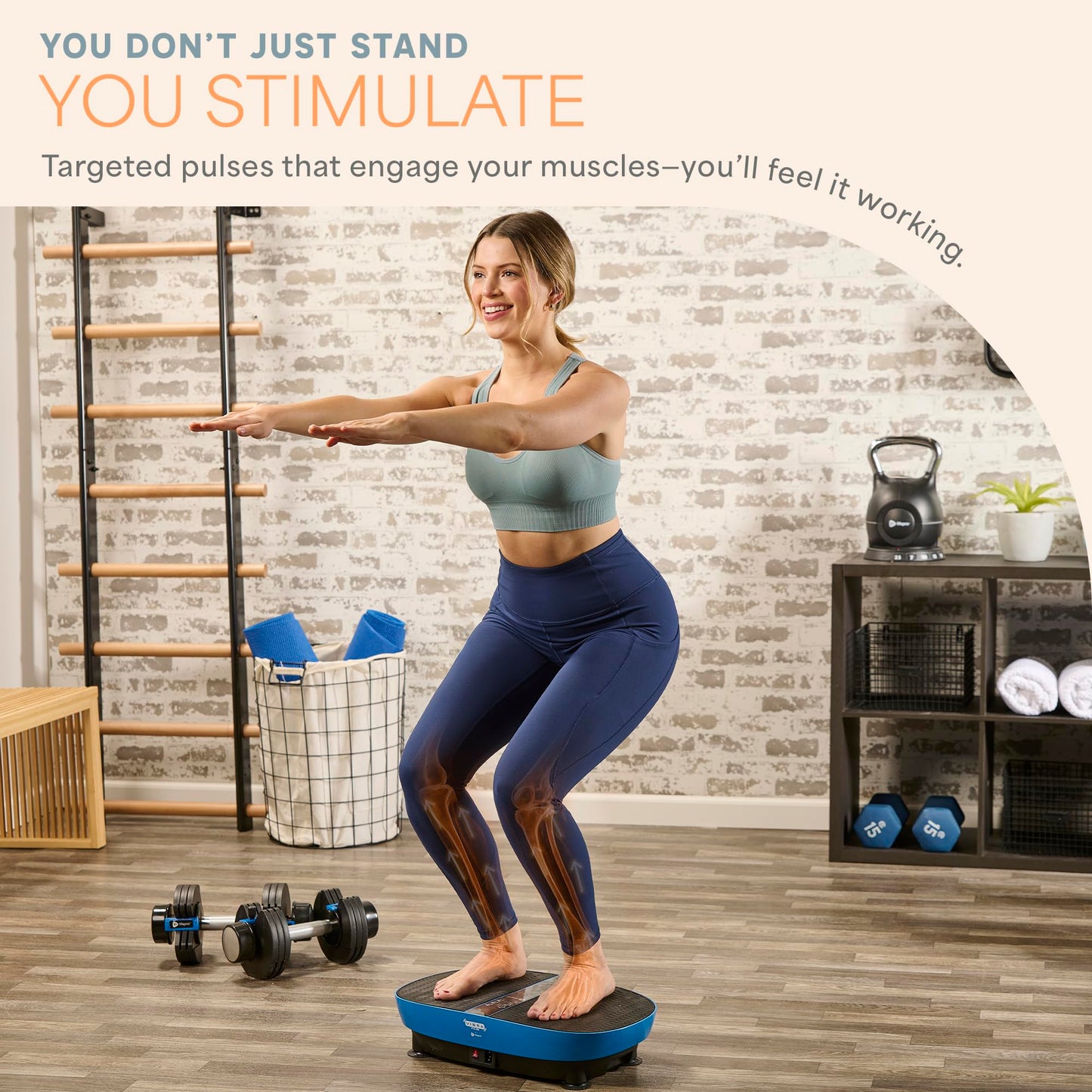 Lifepro VibraPulse Vibration Plate Exercise Machine — Vibrating Platform Machine with EMS and 99 Speed Levels — Vibration Plate for Lymphatic Drainage & Muscle Toning with Resistance Bands