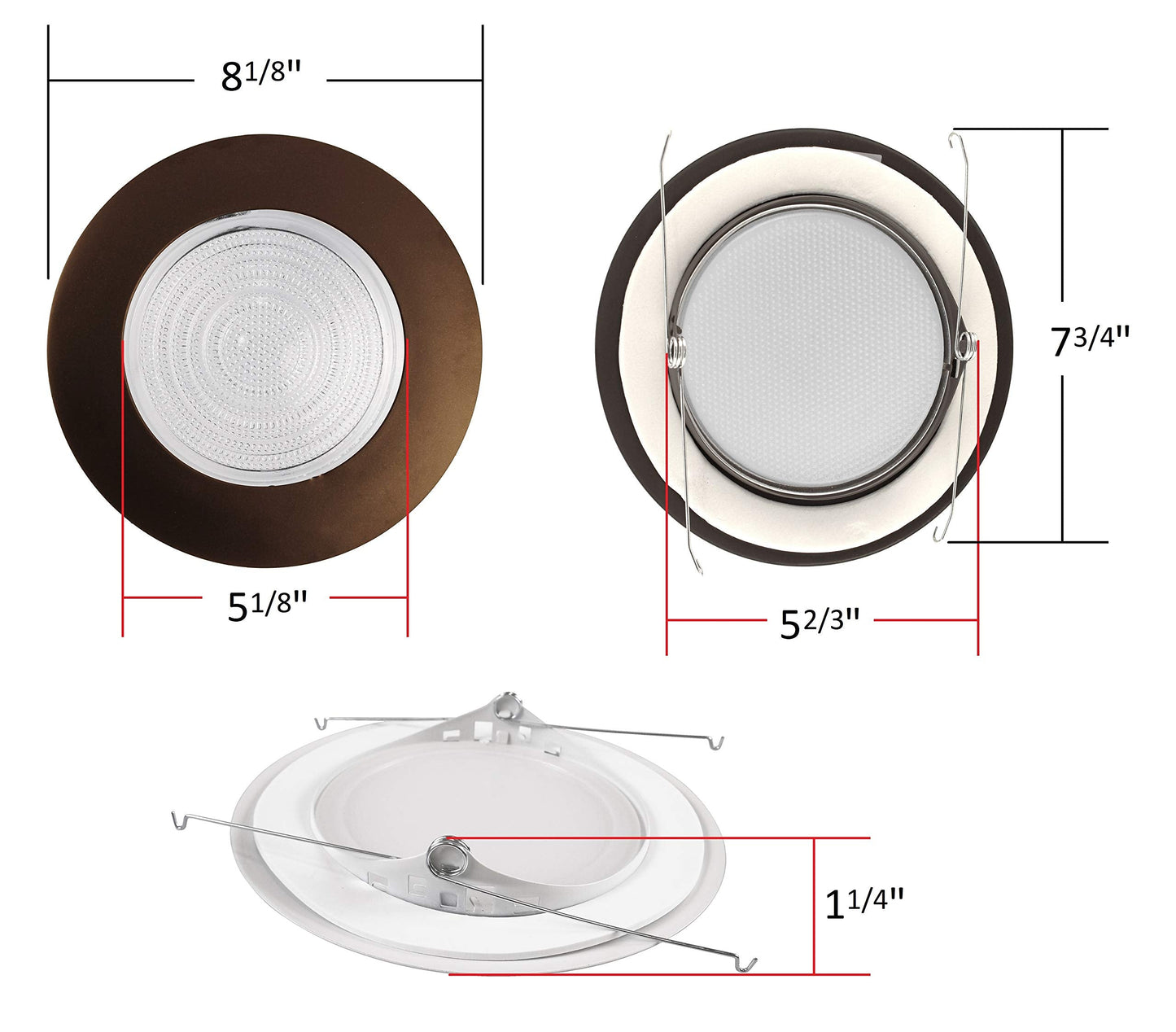 NICOR Lighting 6 inch Oil-Rubbed Bronze Recessed Shower Trim with Glass Fresnel Lens (17502OB)