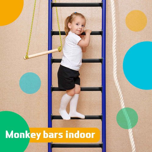 Dunzy 12 Pack Monkey Bars Swing Set Accessories Rods Playset Ladder Rungs Hardware Kit Steel Monkey Bar with Screws for Backyard Playground Equipment Mounting Plates(16.5 Inch,Black)