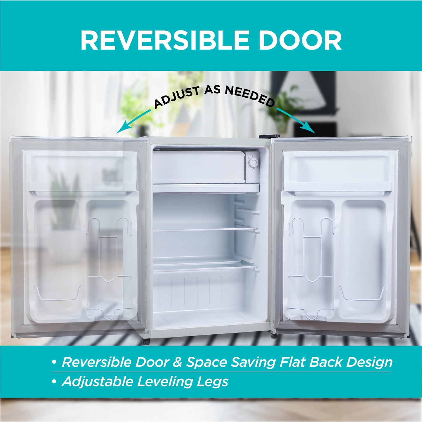 BLACK+DECKER 2.5 Cu. Ft. Compact Refrigerator, ENERGY STAR Certified, Single Door Mini Fridge with Chiller Compartment, Personal Fridge for Home or Dorm Room, R600a Refrigerant, BCRK25V,Stainless Look