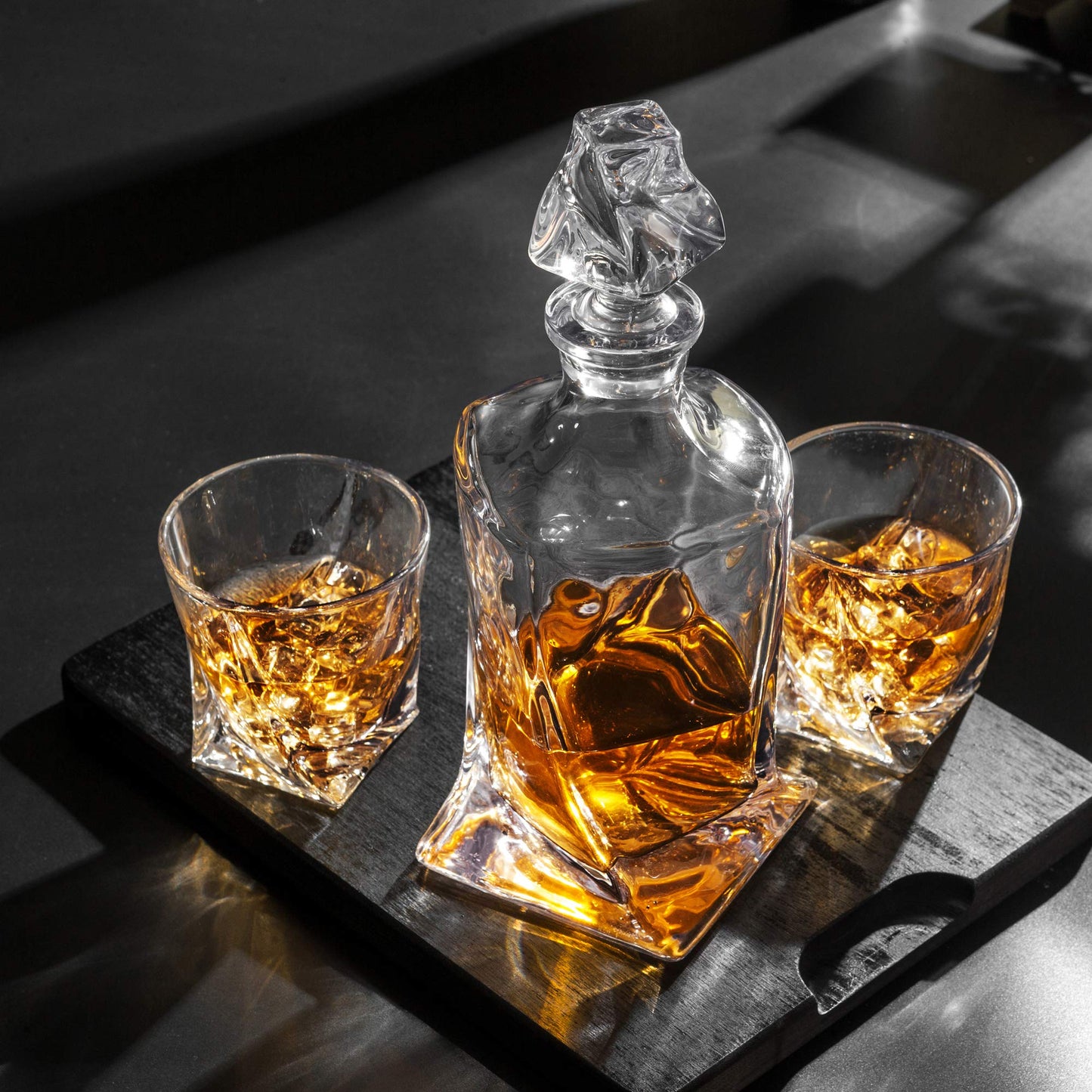 KANARS Whiskey Decanter Set, Premium Crystal Liquor Decanter with 6 Old Fashioned Glasses for Cocktail Scotch Bourbon Irish Whisky Alcohol, Unique Men Gifts for Christmas Housewarming Birthday