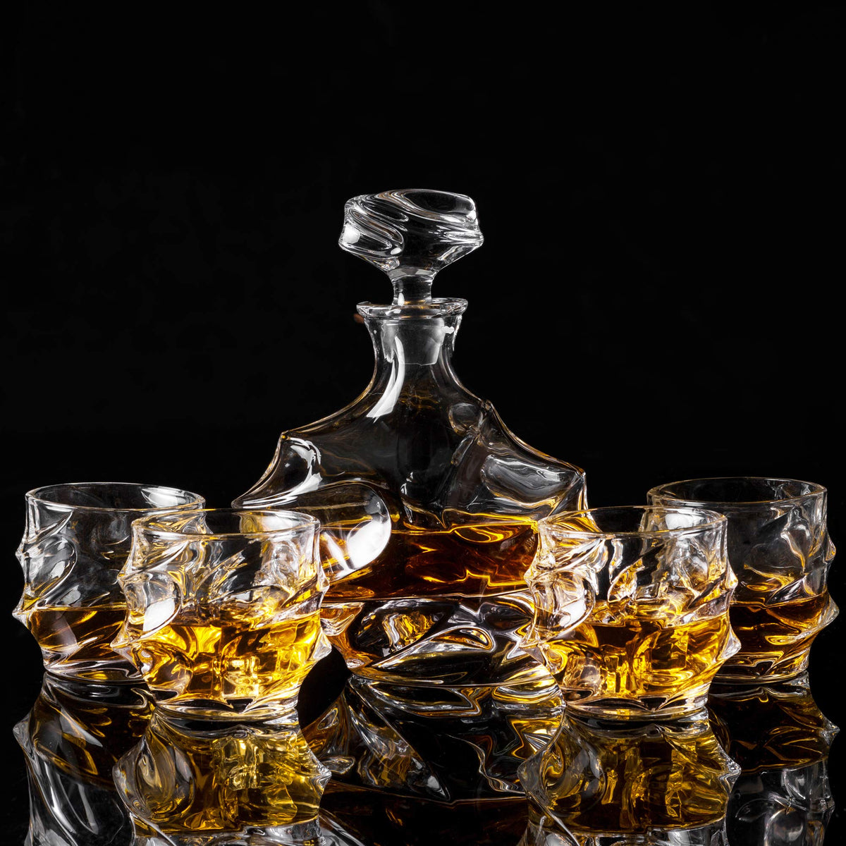 KANARS Crystal Whiskey Decanter Set, 27 Oz Emperor Decanter with Old Fashioned Glasses for Liquor Bourbon Scotch Tequila Snifter, Unique Christmas Gifts for Men Dad Grandpa Brother Adult