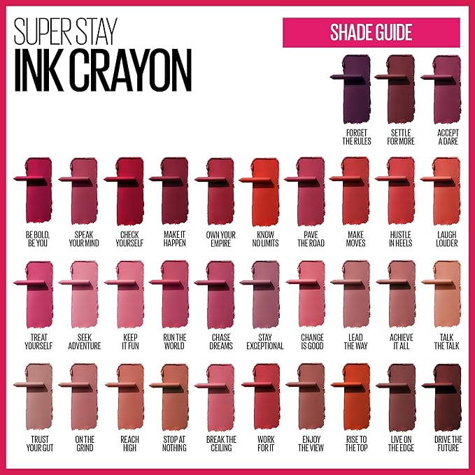 Maybelline New York Maybelline Super Stay Ink Crayon Matte Longwear Lipstick Makeup, Chase Dreams, 0.04 Ounce ., 150 Chase Dreams, 0.04 ounces (Pack of 2)