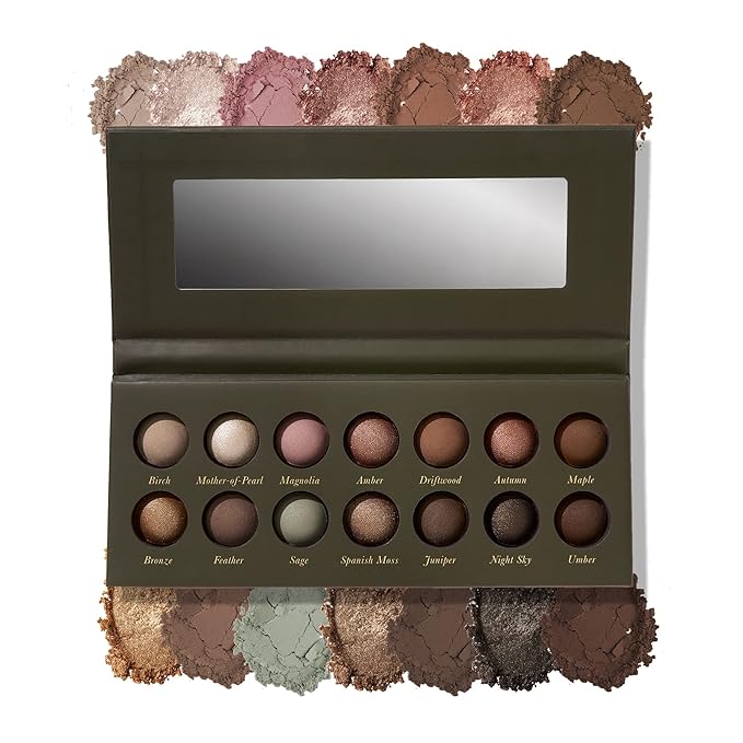 LAURA GELLER NEW YORK The Delectables Earthy Essentials Baked Eyeshadow Palette | 14 Pigmented Eyeshadows Blendable Natura...
