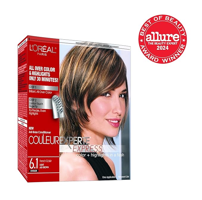 L’Oreal Paris Couleur Experte 2-Step Home Hair Color and Highlights Kit, French Éclair