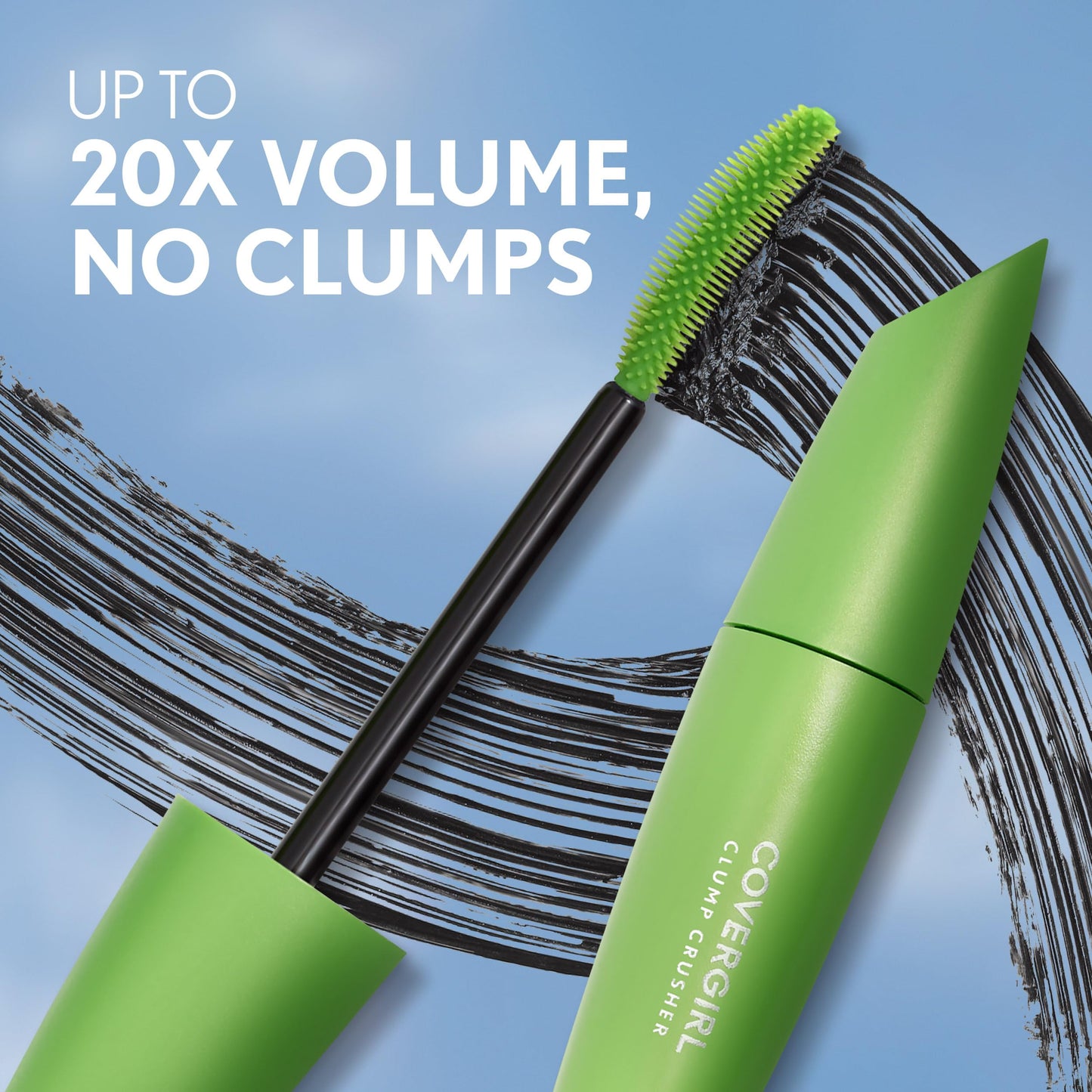 COVERGIRL Clump Crusher Waterproof Mascara, 20X More Volume, Double Sided Brush, Long-Lasting Wear - 830 Black Waterproof (Pack