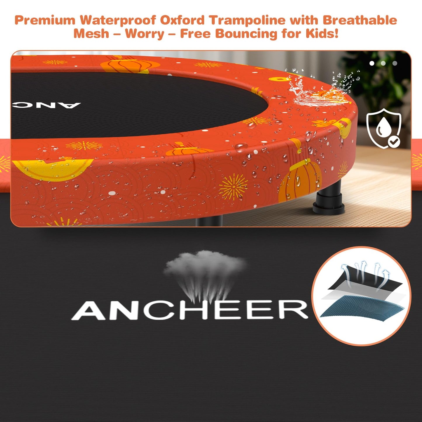 ANCHEER Trampoline for Kids, Toddler Trampoline with Handle, Child Small Rebounder for Indoor and Outdoor Use, 220 lbs Weight Capacity