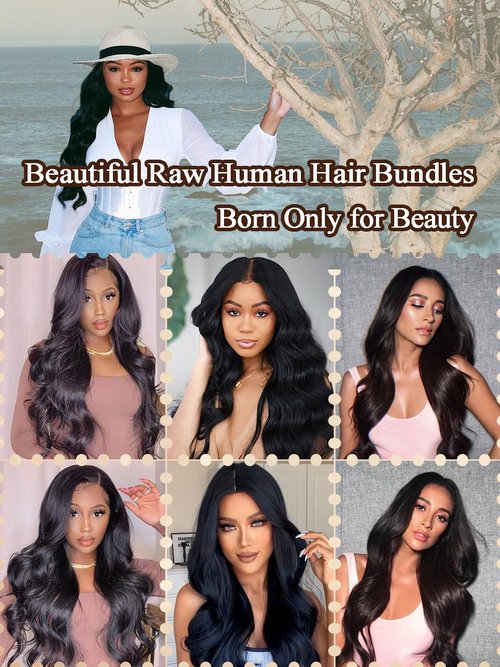 16A Raw Indian Human Hair Bundles 20 Inch Thick Raw Body Wave Bundles Human Hair Weave,4X Lifespan,100% Unprocessed Cuticle Aligned,Reusable Multiple Washes Keep Texture Silky Soft (Natural Black)