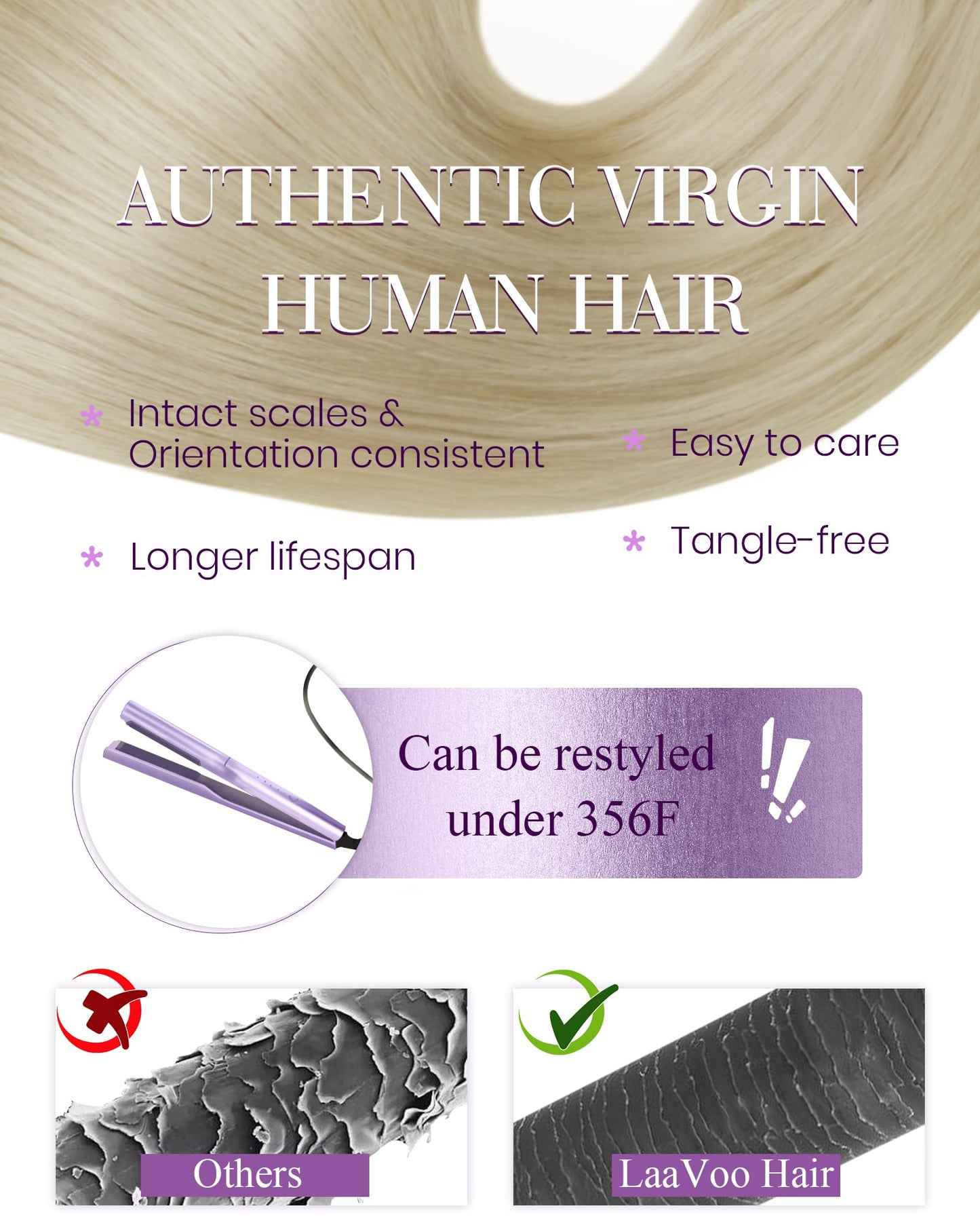 LaaVoo Microbead Hair Extensions Human Hair Bleach Blonde Microloop Hair Extensions Human Hair Microlink Hair Extensions Human H
