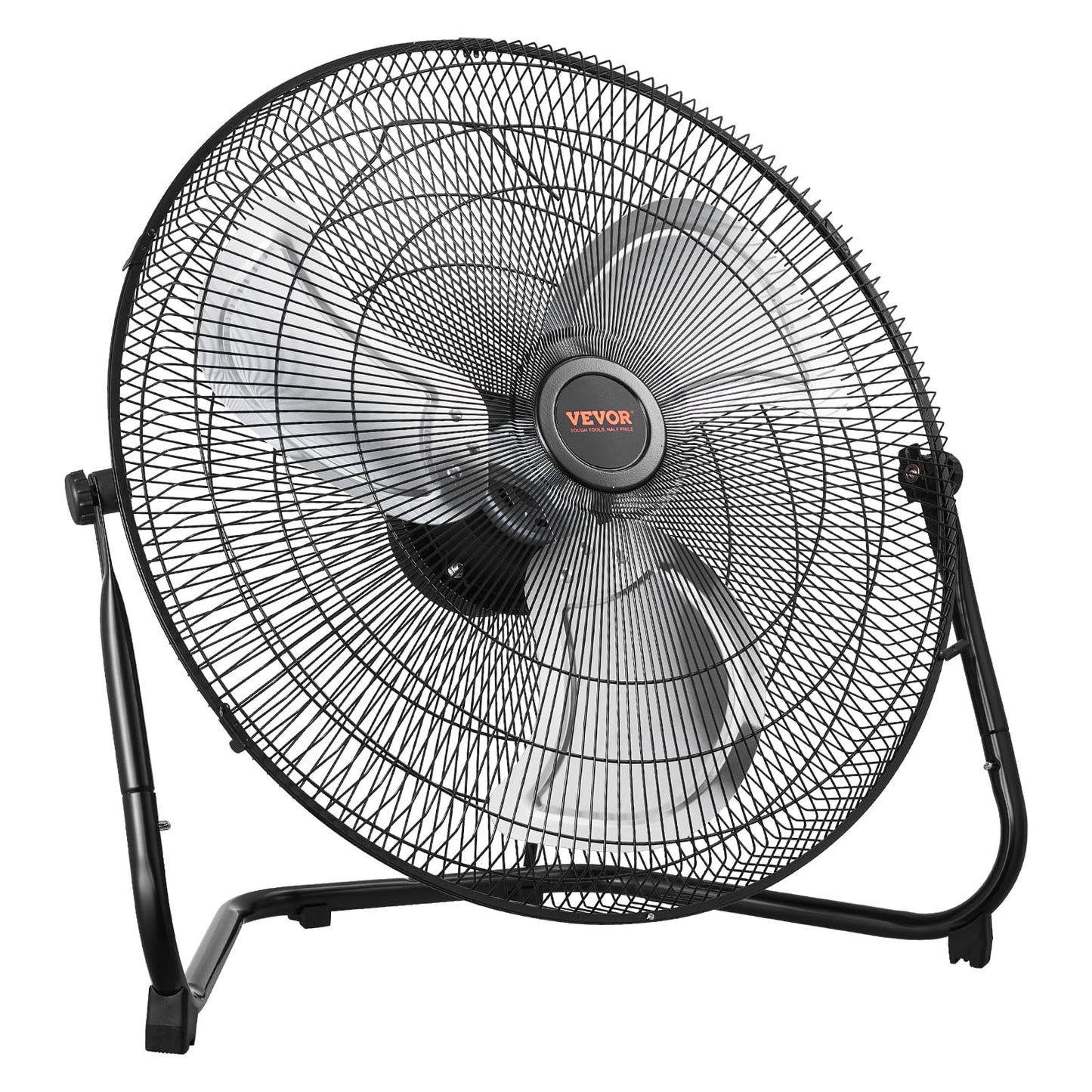 Vevor Floor Fan, 3 Speeds High Velocity Heavy Duty 20 Inch Industrial Fan, 4800 Cfm 360 Adjustable Tilt 21.33 Ft/Sec Airflow Lar