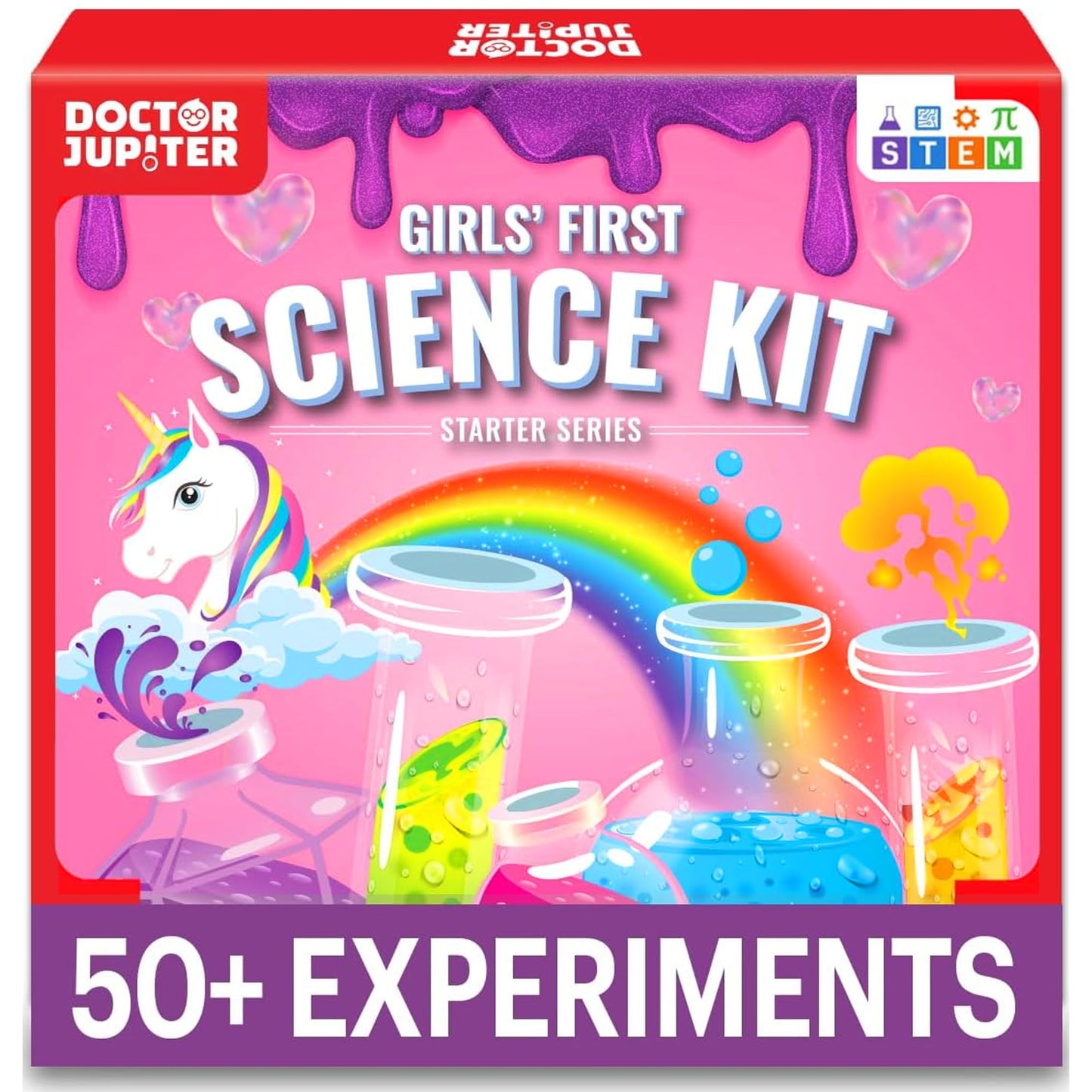 Doctor Jupiter Girls’ First Science Kit, Chemistry Set for Kids Ages 4-5-6-7-8 | Birthday Gift Ideas for 4+ Year Old Girls | STEM Toy Kit with 50+ Experiments | Learning & Educational Projects