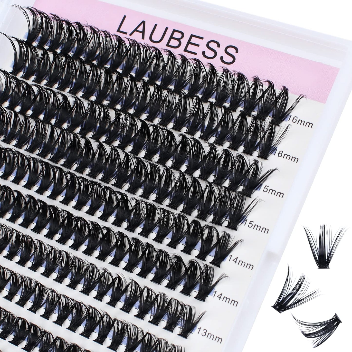 Eyelash Clusters LAUBESS Lash Clusters Individual Lashes Cluster Eyelash Extensions DIY at Home Waterproof Cluster Lashes (50D-D