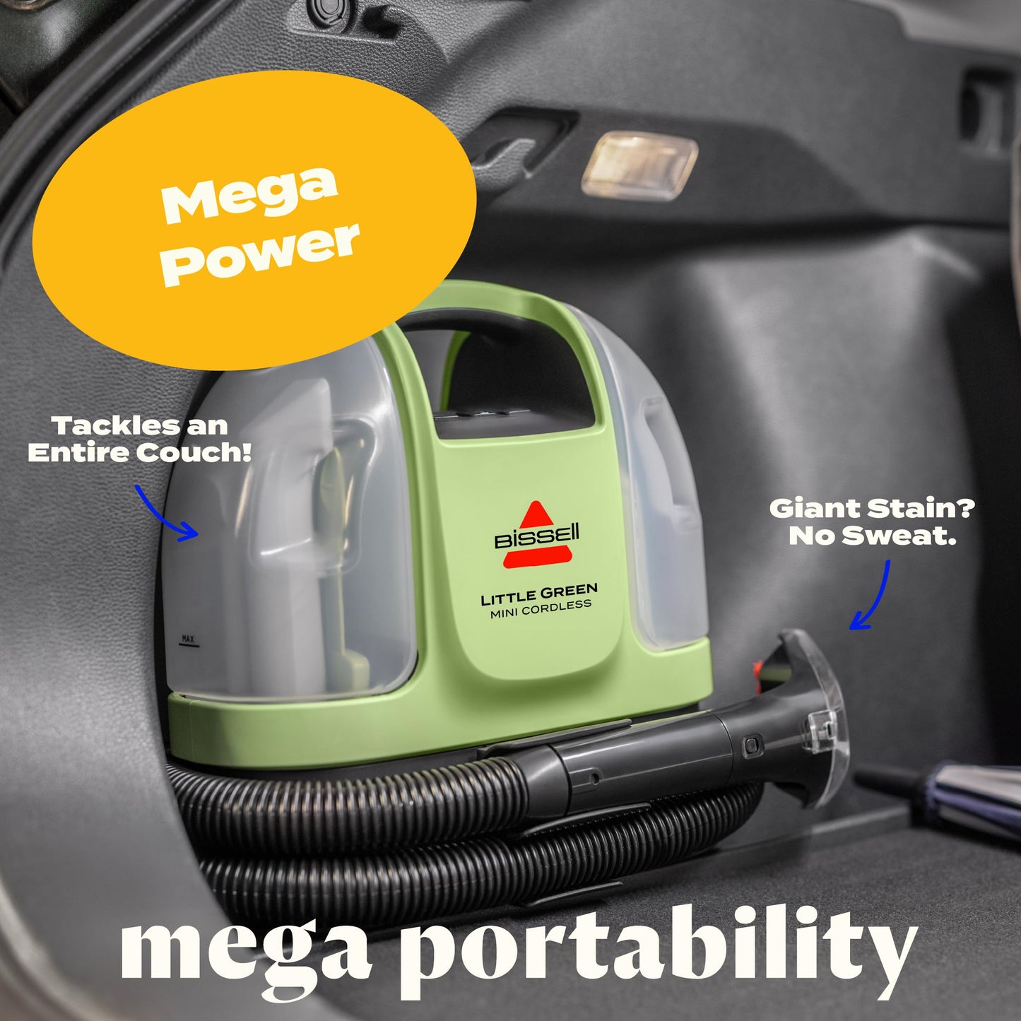 Bissell Little Green Mini Cordless Portable Carpet And Upholstery Deep Cleaner, Car/Auto Detailer, With Hydrorinse Self-Cleaning