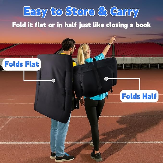 VANCUS Stadium Seats for Bleachers Back Support - Wide Padded Cushion Portable Reclining Bleacher Seat Camping Stadium Chair Waterproof