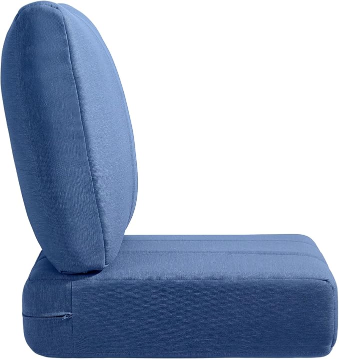 ACTREST Luxury 24x24x6 Inch Kitty Outdoor Cushions - Water Resistant 1 Set Deat Seat Patio Furniture Cushion for Wicker Dining Rocking Swivel Chairs Loveseat Couch Sectional Sofa - Navy Blue