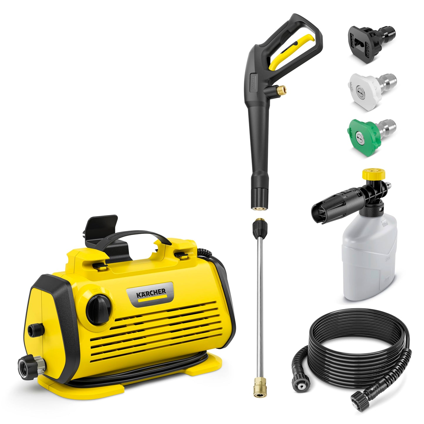 Kärcher K 3 Horizontal Foam Cannon 1700 PSI Portable Electric Pressure Washer with Foam Cannon for Enhanced Detergent Application
