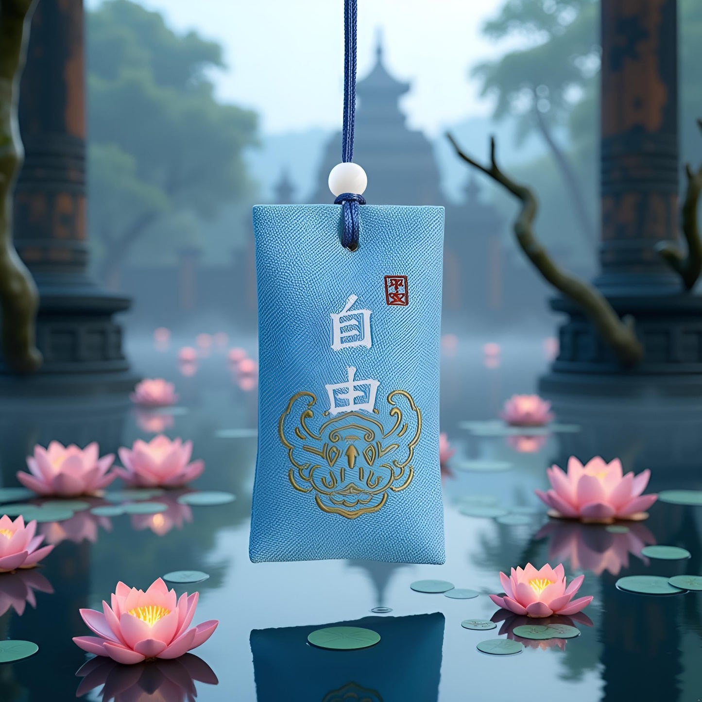 Blue Spiritual Salts Pouchs with Sachet, Buddhist Spirituals Salt Pouch Necklace, Lucky Bag, Classical Talisman from China Salt and Salt Substitutes