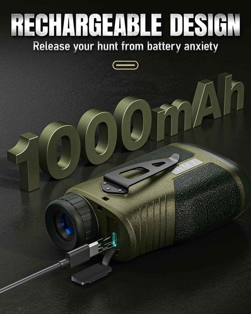 Takenjoy Upgrade Range Finder for Hunter, 1200Y Laser Range Finder, High Transmittance HD LCD Display with 7X Magnification, Waterproof, Speed Mode, Rechargeable, Lightweight for Archery