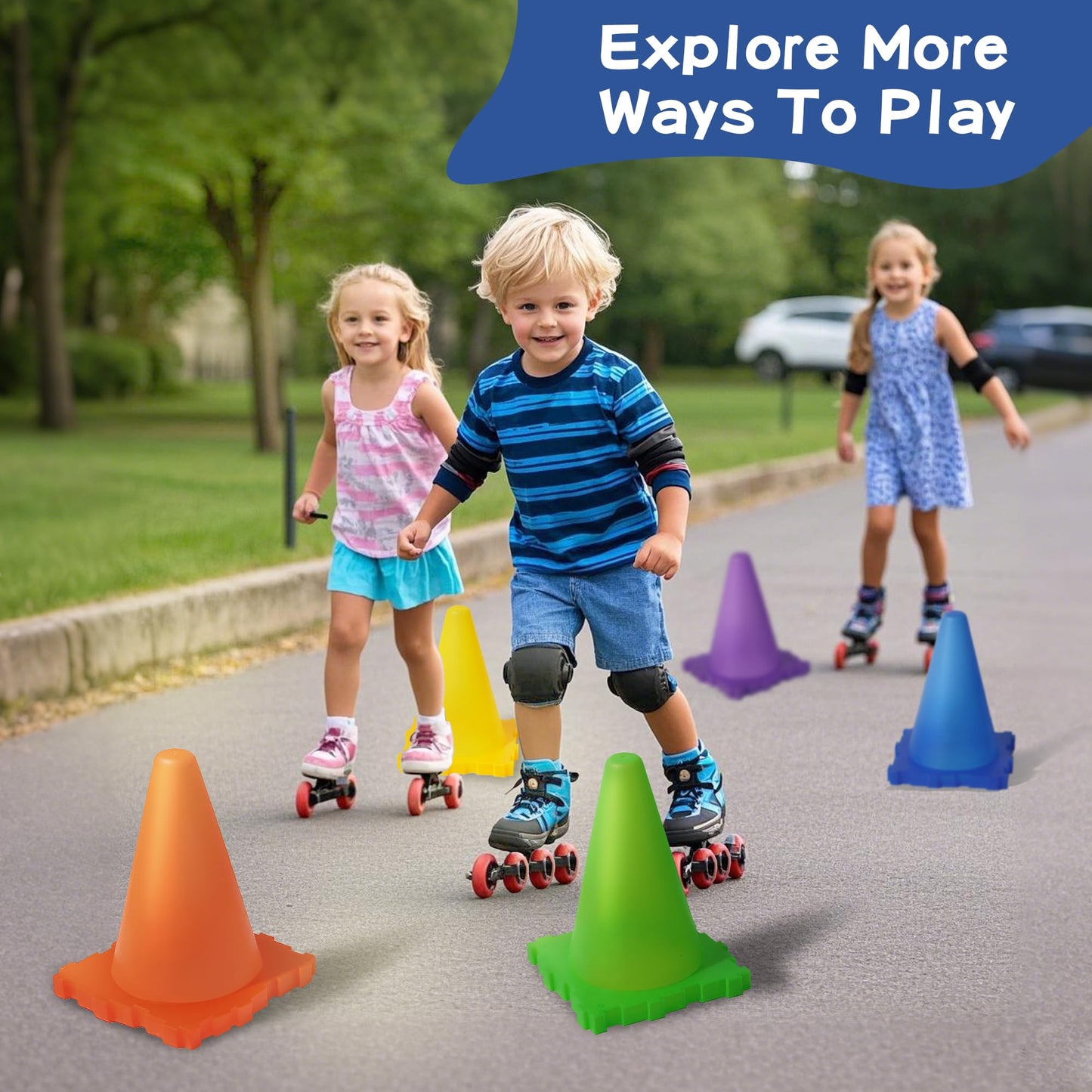 ALETYBOX 3 in 1 Bean Bags for Tossing, Throwing Ball Game, Cones Ring Toss - Outdoor Toys for Toddlers, Obstacle Course Game, Carnival Games, Backyard Games for Kids, Gift Kids Age 3 4 5 6 7