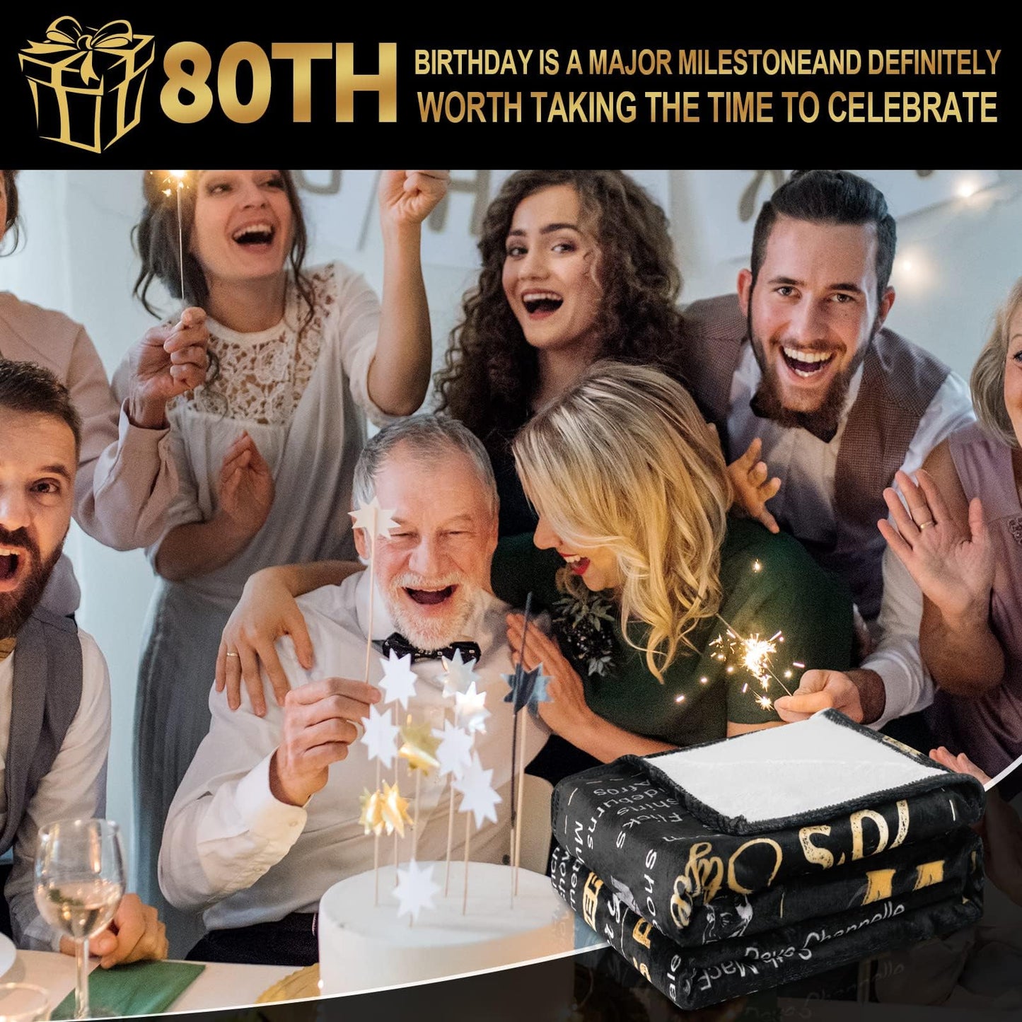 aisdfhsa 80th Birthday Gifts - Back in 1945 - Best 80th Birthday Decorations for Men & Women - Throw Blanket 60Lx50W
