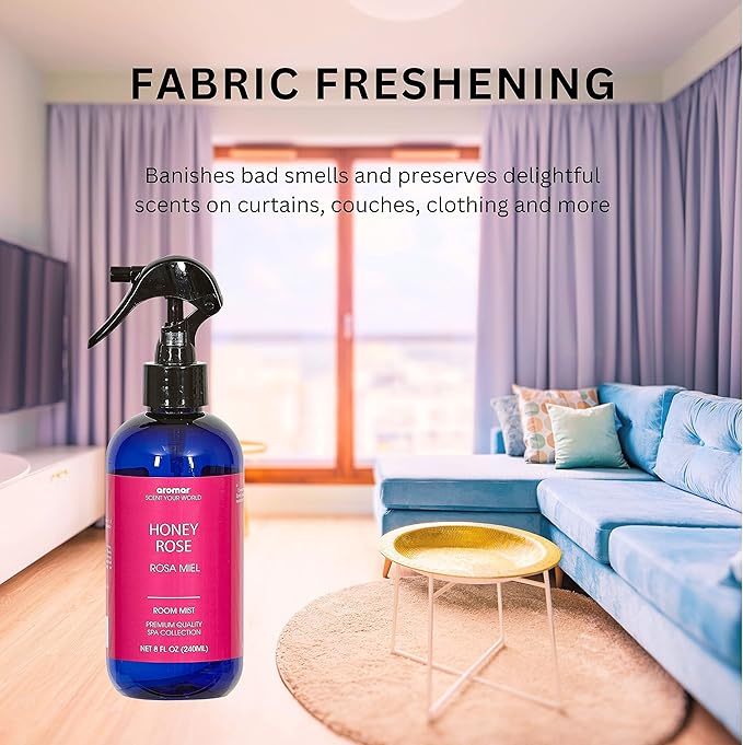 Aromar Essential Room Mist and Fabric Spray with Natural Freshener Aromatherapy for a Fresh and Rejuvenated Home 8 oz White Gardenia