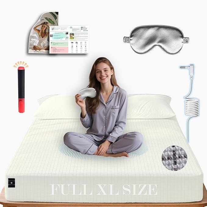 Ali King Grounding Sheets - Full XL Size, Soft Cotton with Silver Fiber, 15'' Deep Pocket Earth Grounding Fitted Bed Sheets for Improved Sleep (Beige, Full XL 54''*80''*15'')