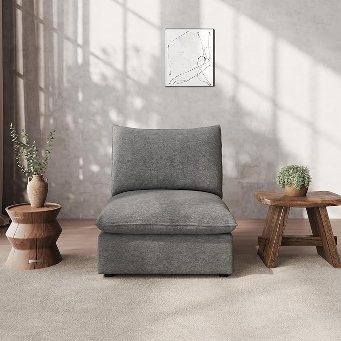 Gtilzria Waterproof Cloud Sectional Couches,High Backrest Down Filled Sofa for Living Room,Modular Sofas Spill & Stain-Resistant Cloud Couch,Detachable Couch Covers,Dark Grey