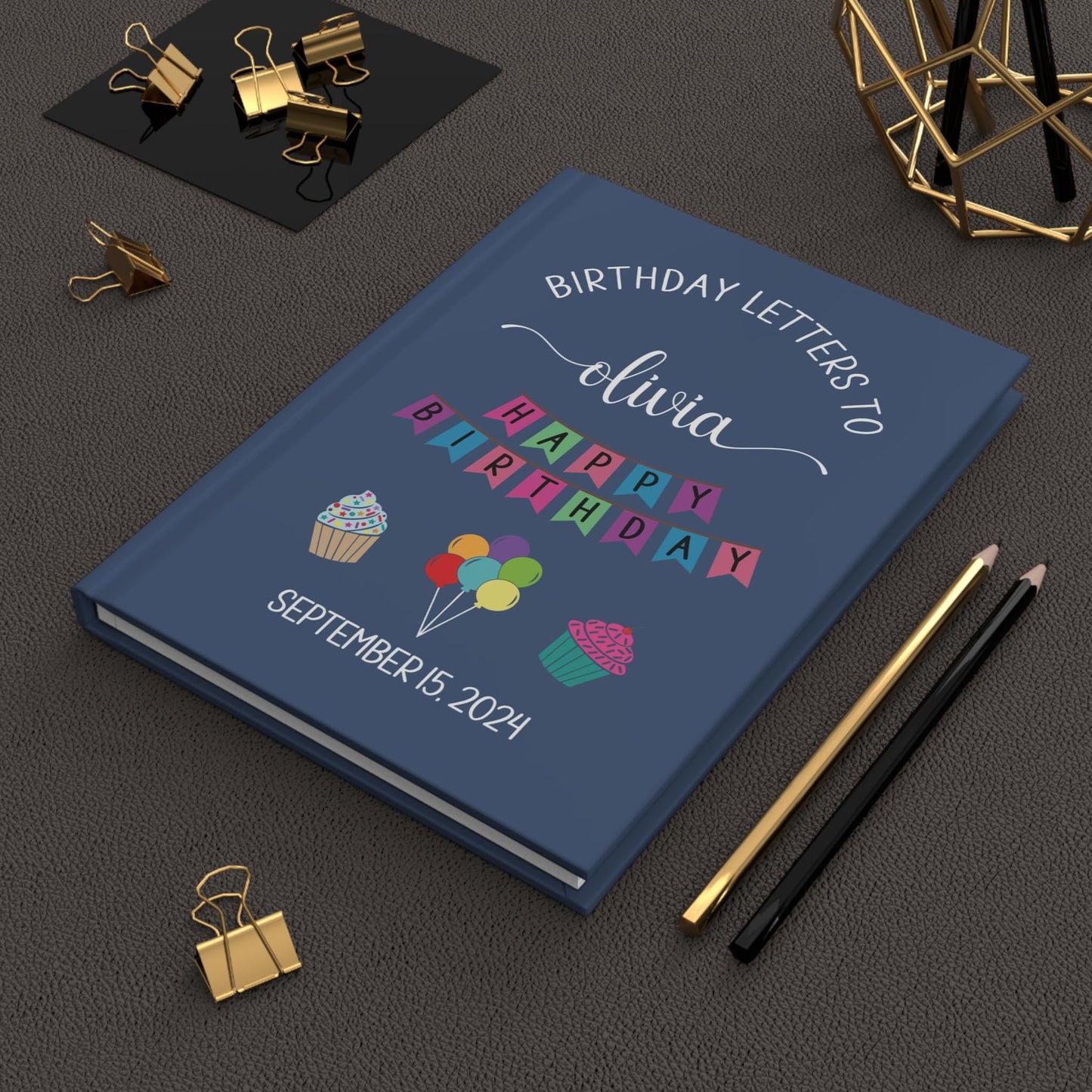 Hilis Personalized Birthday Keepsake Journal, Custom Birthday Memory Book. New Baby Shower Gift for New Mom. Letters To My Son Daughter Notebook