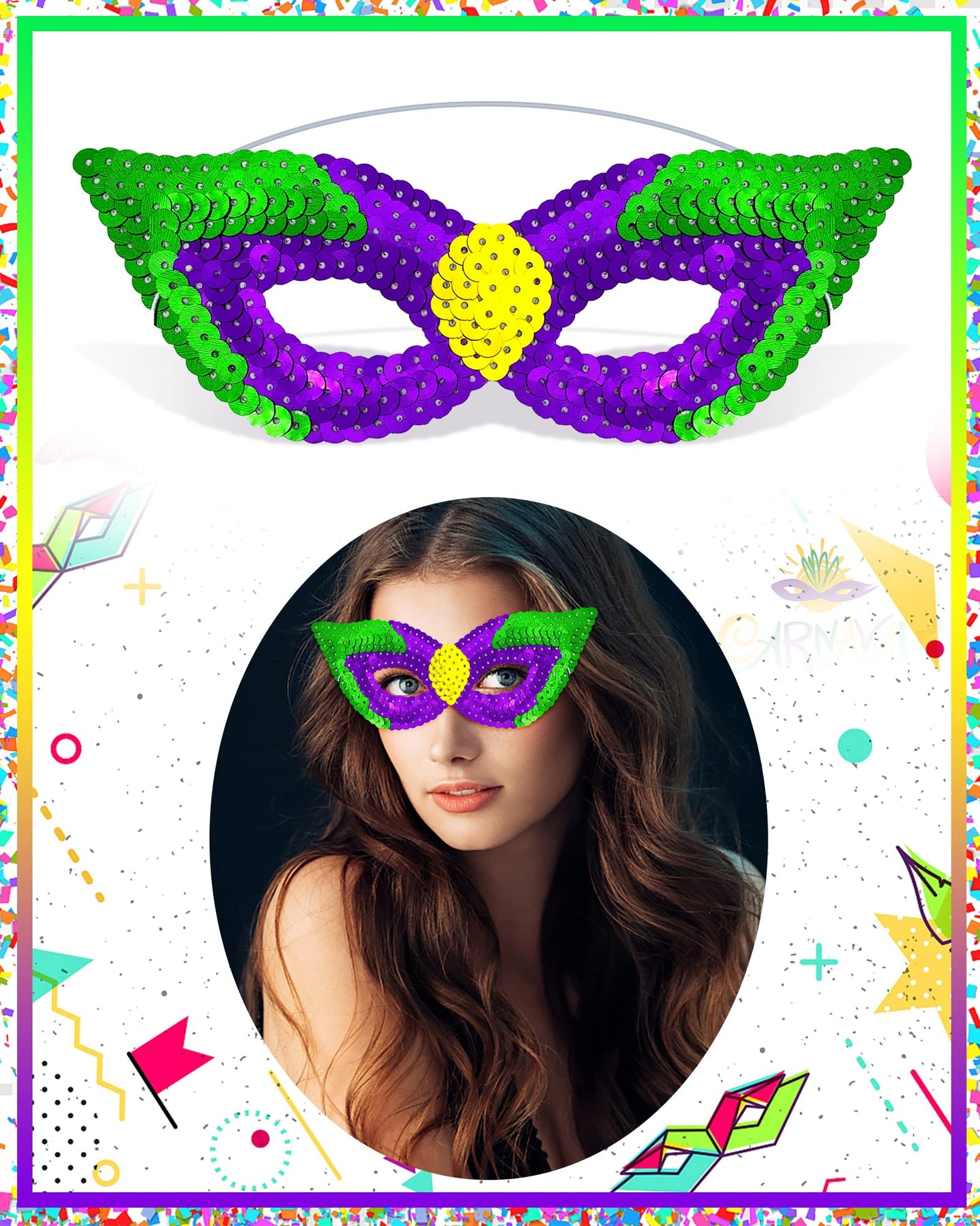 Hikkcos 4 Pack Mardi Gras Costume Woman Tutu Set with Mardi Gras Headband Mask Stocking 80s Costumes Accessories Set Purple