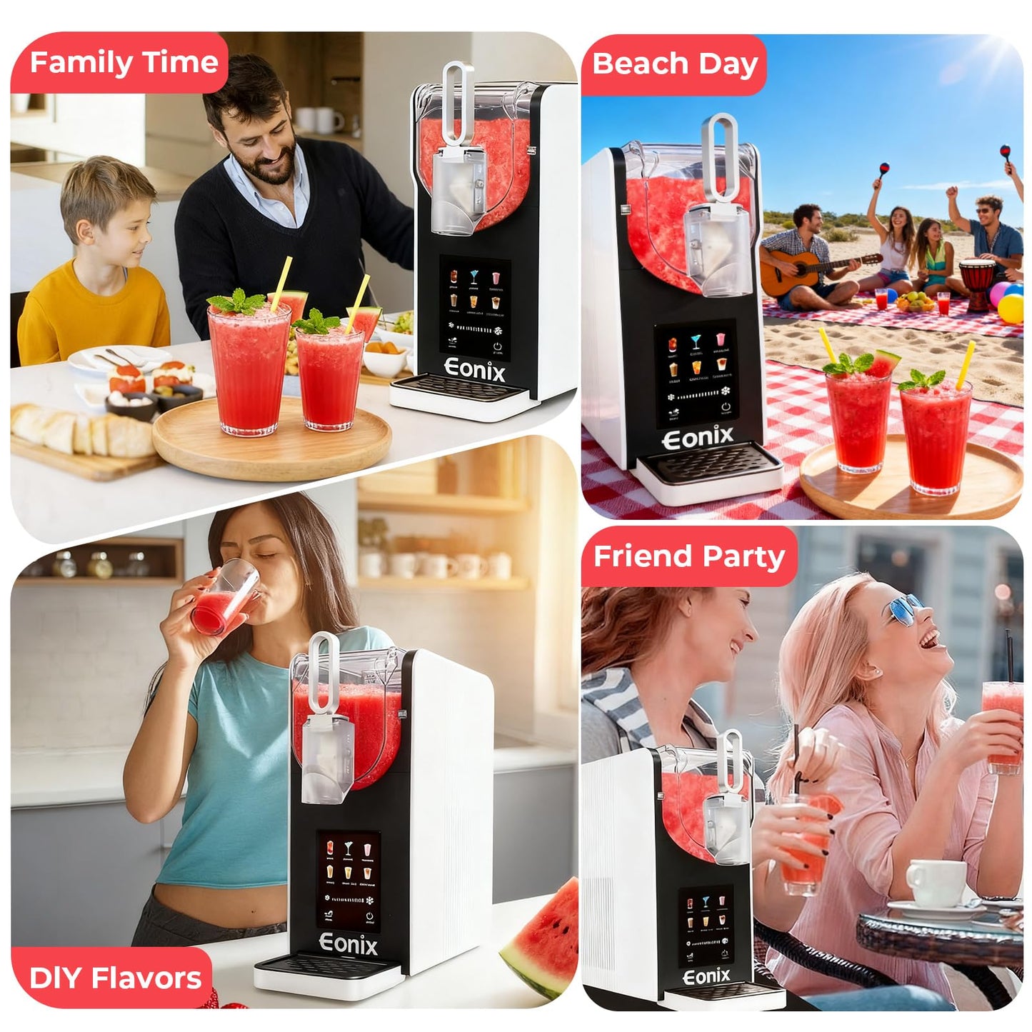 Slushie Machine No Ice Needed,64OZ Slushy Machine for Home with Auto-Clean Function,Commercial Frozen Drink Maker,6 Pre-Set Programs,LED Display,Frozen Margaritas,Frappés,Milkshake ﻿