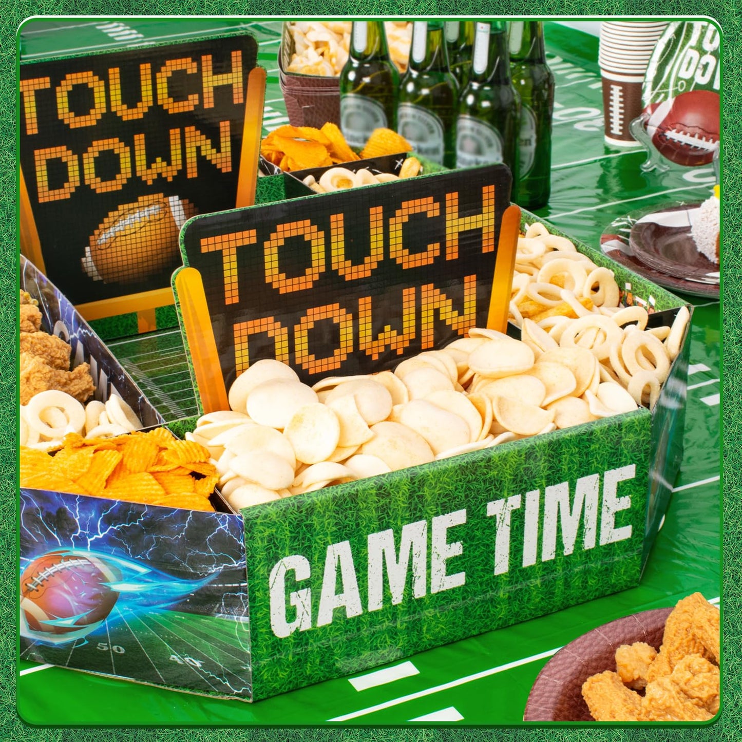 Football Party Supplies Food Tray – 25 x 20 Inch Large Snack Stadium, Serving Tray for Super Bowl Party - Football Party Decorations with Food Display for Game Day