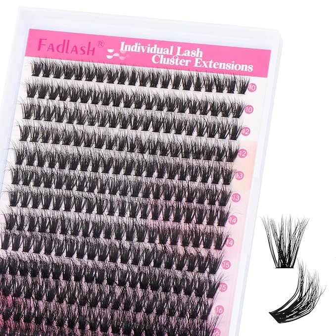 Lash Clusters 60D 300pcs 10-18mm Mixed Tray 3D Effect Fluffy Cluster Lashes D Curl Wispy Individual Lashes False Mink Eyelashes DIY Flat Lash Extension Individual Lashes Cluster (60D-0.07-D,10-18mm)
