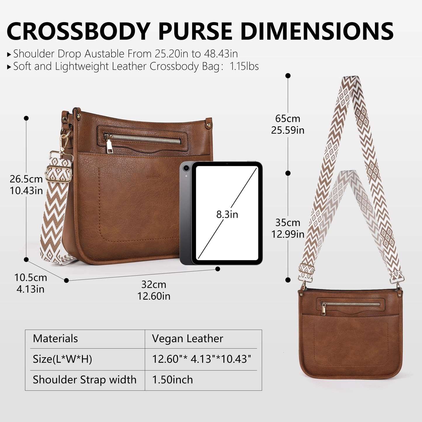 TANTOMI Crossbody Bags for Women Crossbody Purses for Women Hobo Bag Shoulder Bag Handbags with Guitar Strap-7 Pockets