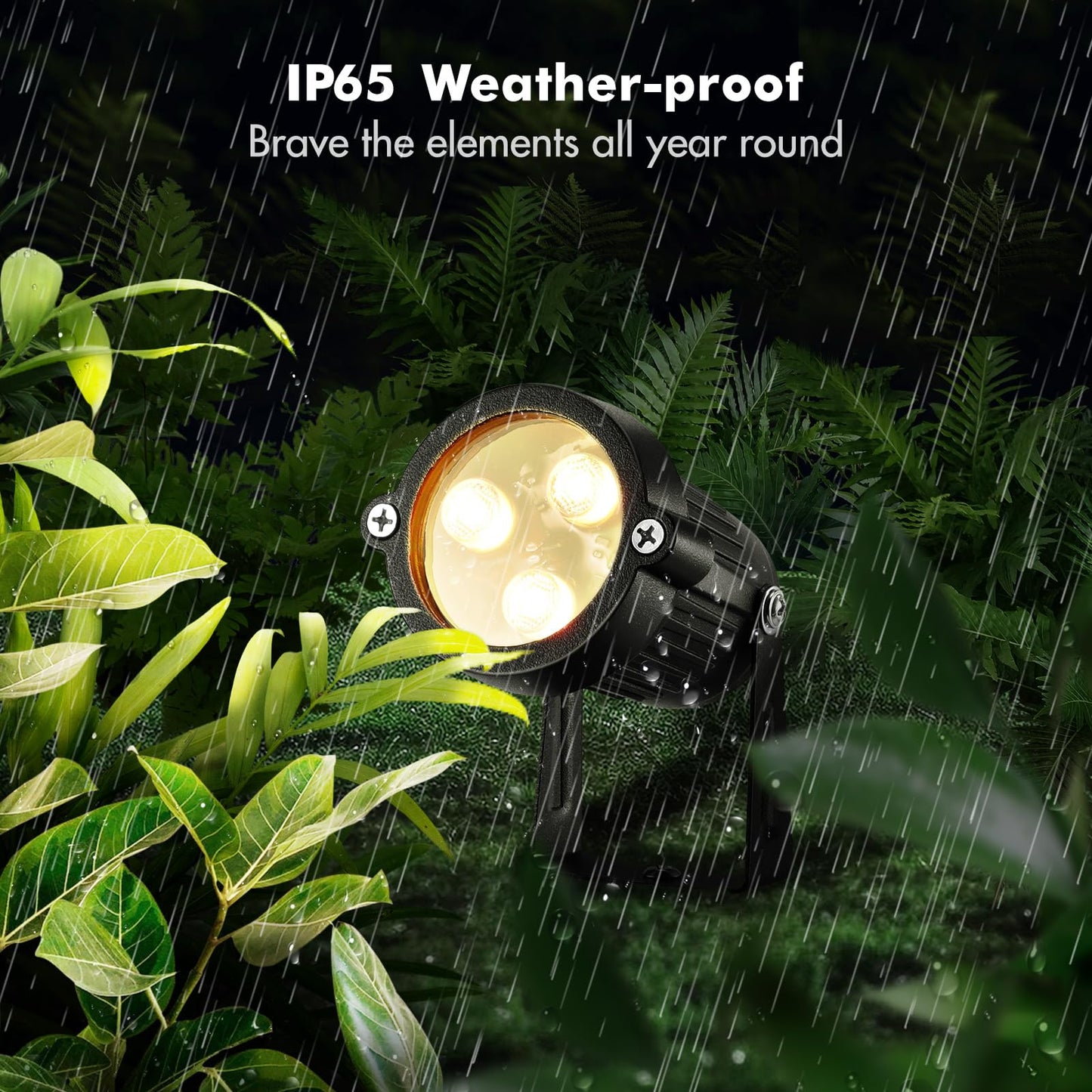 LemonBest Landscape Lighting - 6W RGB Color Changing Halloween Landscape Lights 120V Christmas Outdoor LED Spotlight with Remote Control Waterproof Spot Lights for Yard Garden Patio Driveway (2 Pack)