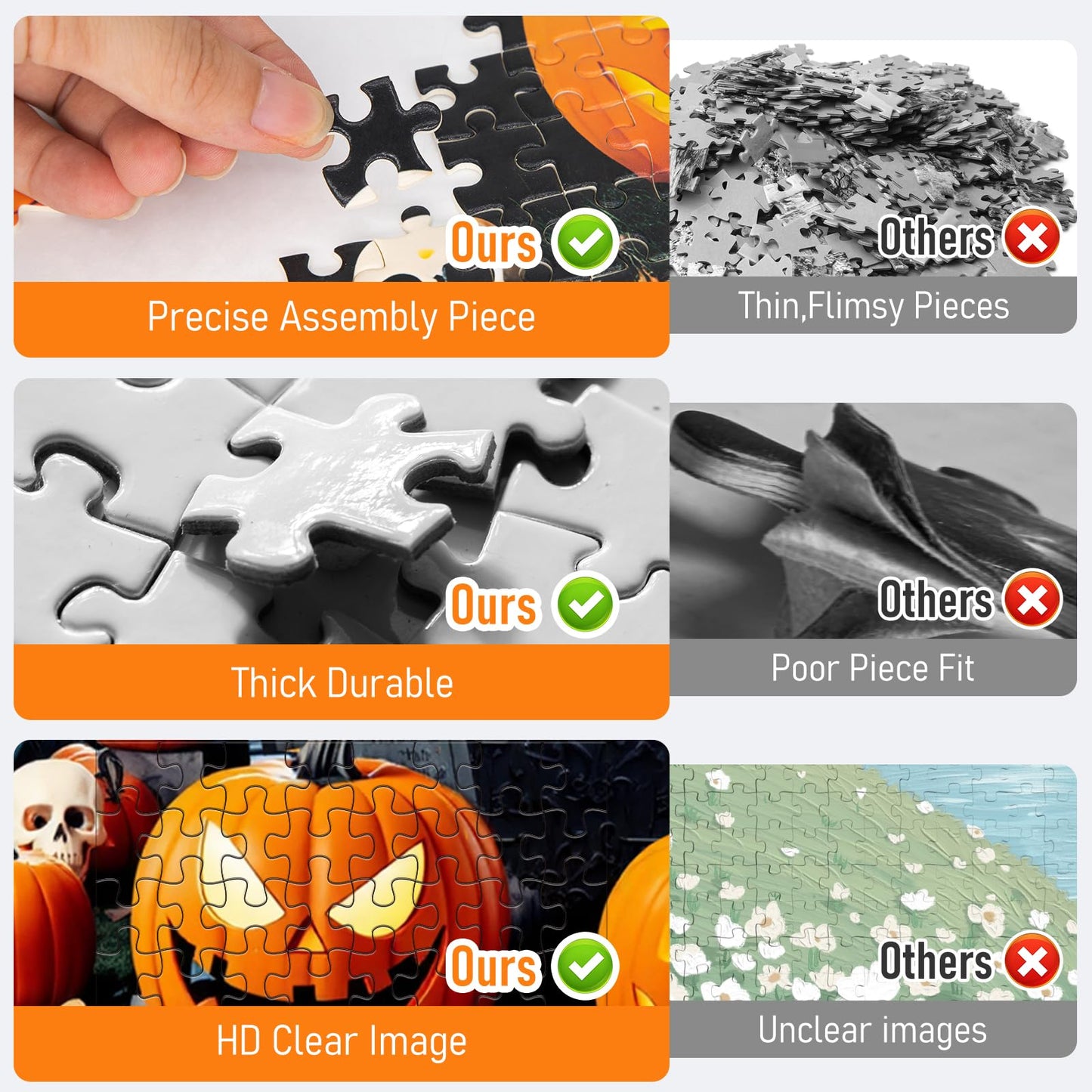 Halloween Puzzles 1000 Pieces-Creative Play & Haunted House Pumpkin,Witch,Skeleton,Ghost,Grave Theme Puzzles-for Holiday Party Gifts or Halloween Home Decorations