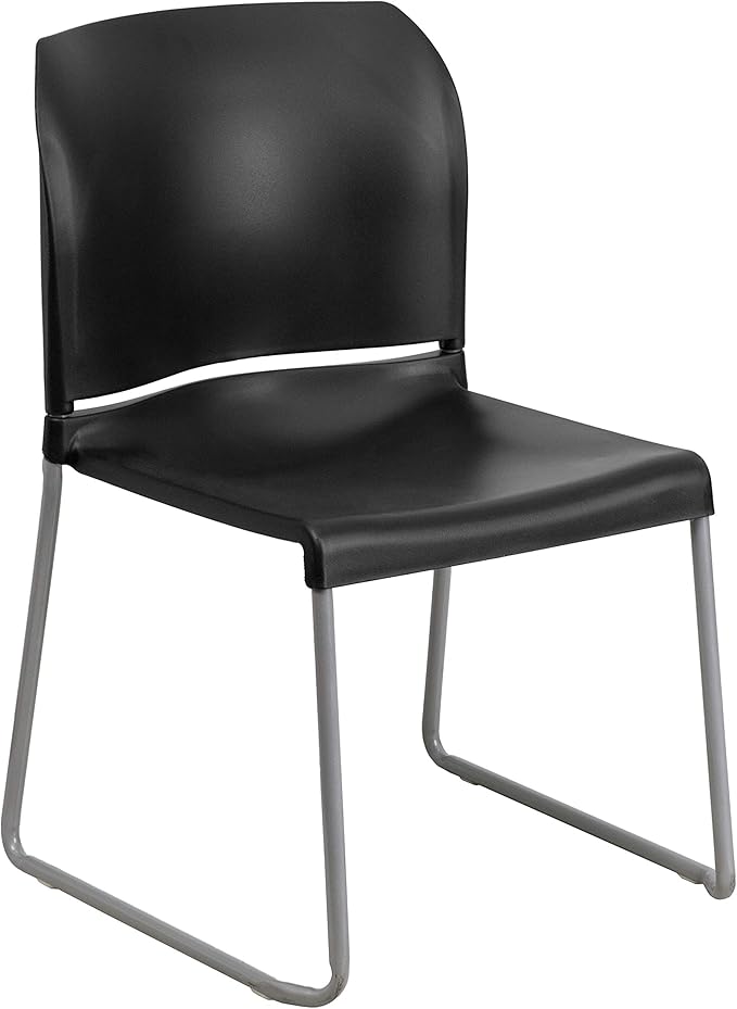 Flash Furniture Hercules Series Contoured Stacking Chairs for Waiting Rooms and Offices, Ergonomic Lobby Chairs with Curve...