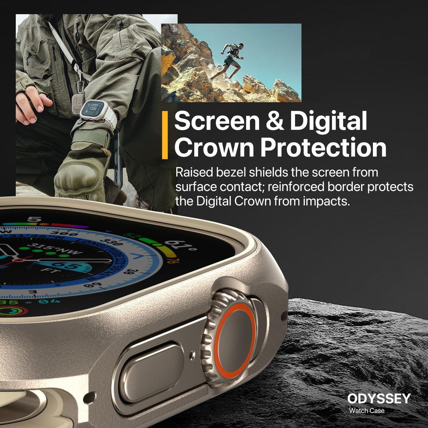 Mageasy Aircraft-Grade Aluminum Rugged Case For 41Mm Apple Watch Series 9, 8, 7 | 2 In 1 Metal Hard Shell With Shockproof Inner