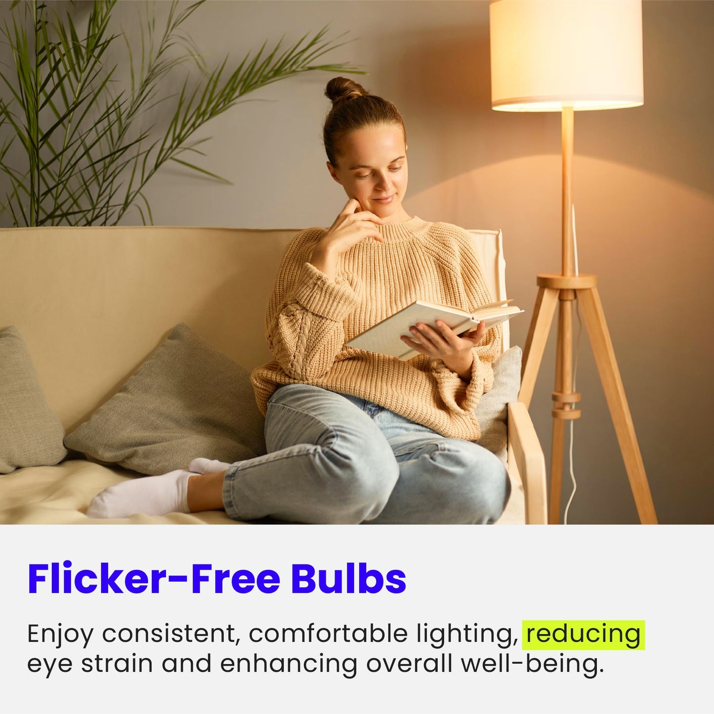 Feit Electric A19 LED Light Bulbs, 40W Equivalent, Non Dimmable, 450 Lumens, E26 Standard Base, 2700k Soft White, 80 CRI, 10 Year Lifetime, Energy Efficient, 4 Pack, A450/827/10KLED/4