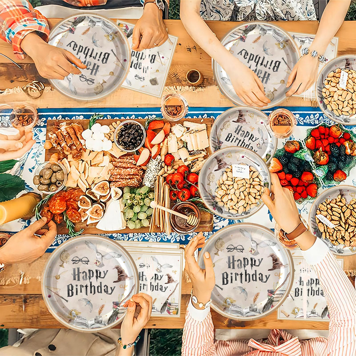 140PCS Birthday Party Paper Plates Napkins Birthday Party Supplies Paper Cups Dessert Plates Kids Boys Birthday Decorations Set for 20 Guests